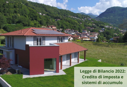 Legge di Bilancio 2022: Credito di imposta e sistemi di accumulo
