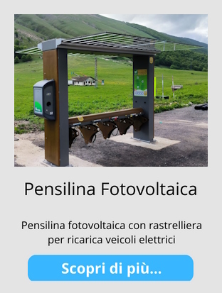 Pensilina Fotovoltaica: pensilina con rastrelliera per ricarica veicoli elettrici